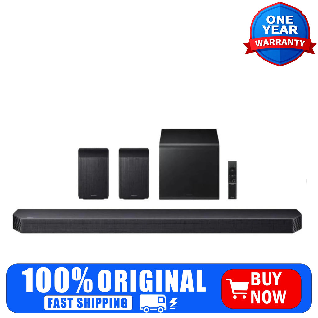 Samsung Q-Series HW-Q930F 9.1.4ch Soundbar with Subwoofer & Rear Speakers, Dolby Atmos, Wi-Fi, Black