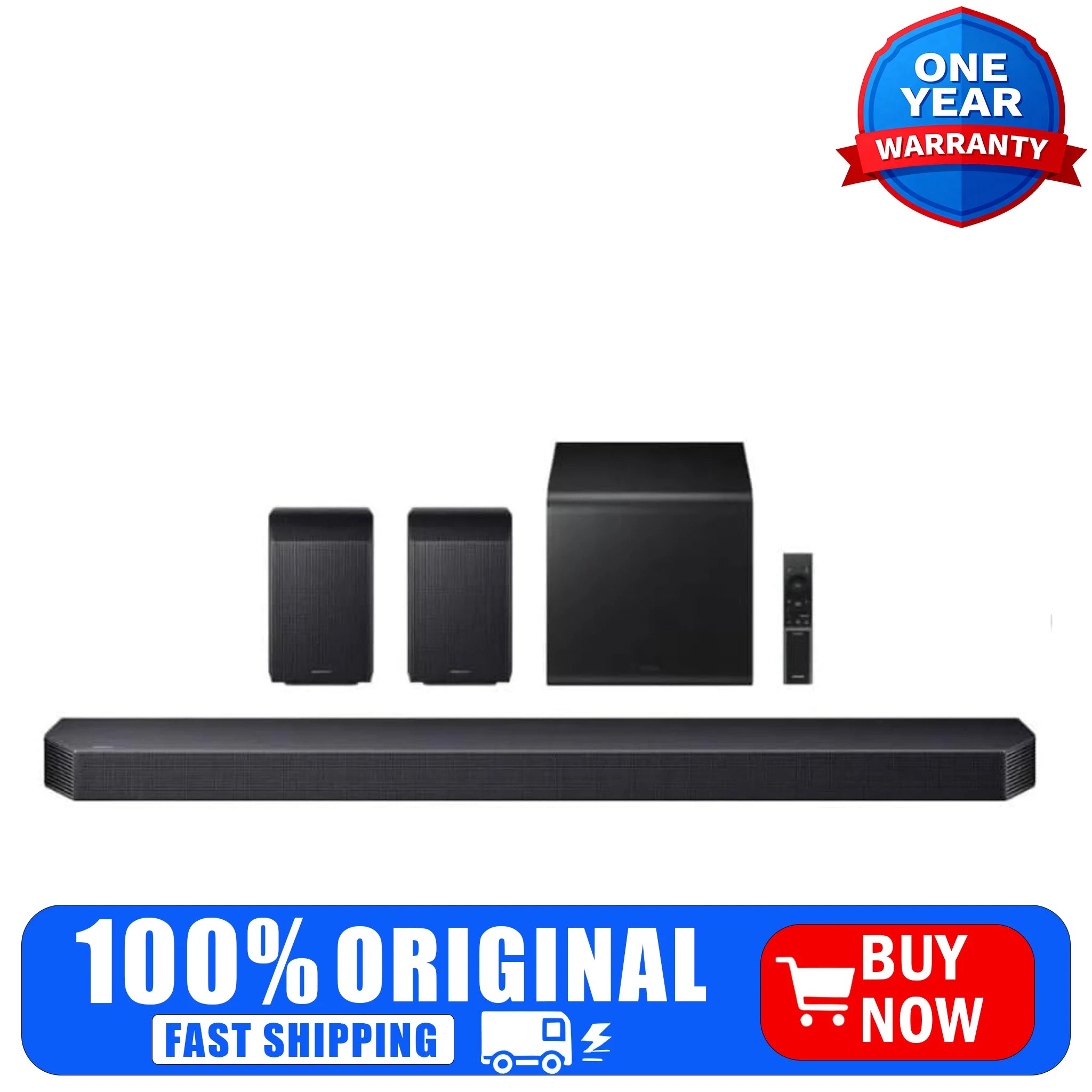 Samsung Q-Series HW-Q930F 9.1.4ch Soundbar with Subwoofer & Rear Speakers, Dolby Atmos, Wi-Fi, Black