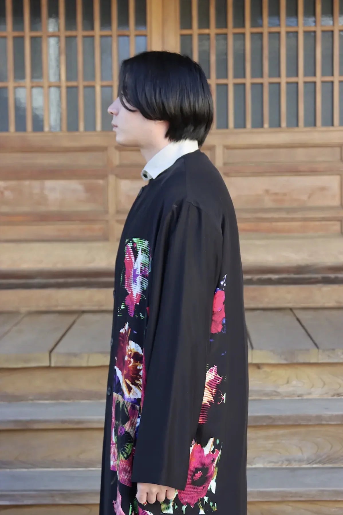 TOP-YAMAMOTO Japanese-style dark-themed niche loose-fitting long-sleeved floral print shirt