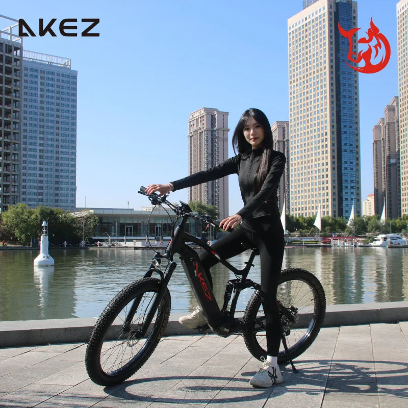 US Stock🚴 AKEZ 27.5" Electric Bike, 48V 500W Bafang Motor, 13Ah Lithium Battery, Powerful E-Bike for Adults