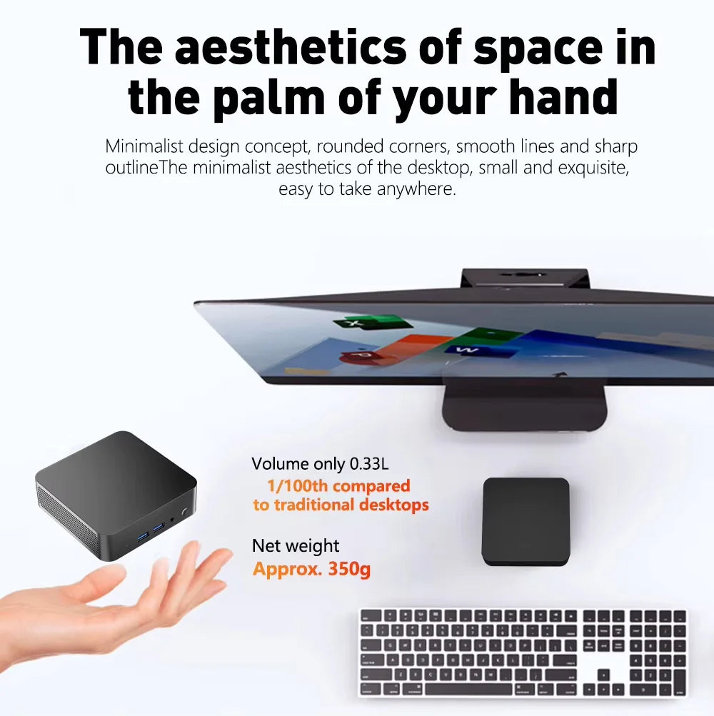 2026 Portable i9 Mini PC Computer Windows 11 Intel Core i9 8950HK 16GB 1TB Gaming Computer Dual-Band WiFi 6-Core Mini Desktop PC