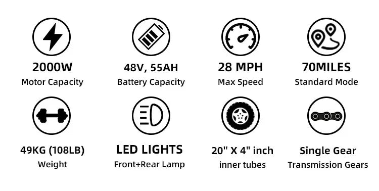Freego F3 Pro Electric Dirt Bike 2000W Dual Motor 40AH Dual Hydraulic Brake Suspension 20x4 Fat Tires Off Road Electric Bike