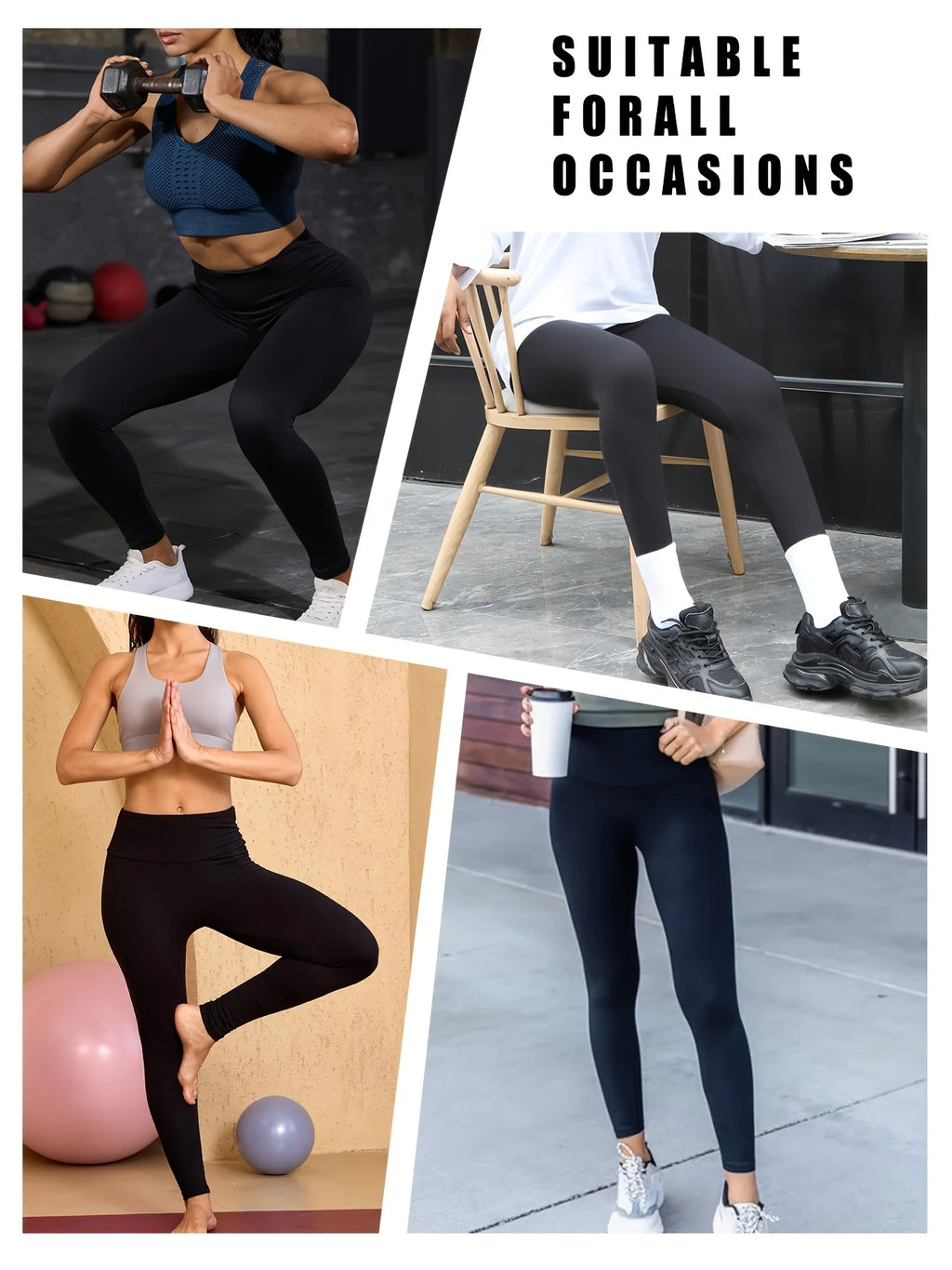 1PC Women’s Plus Size High-Waisted Black Yoga Leggings, Flexible Stretchy Comfort, Ideal for Pilates Gym Running Hiking Fitness