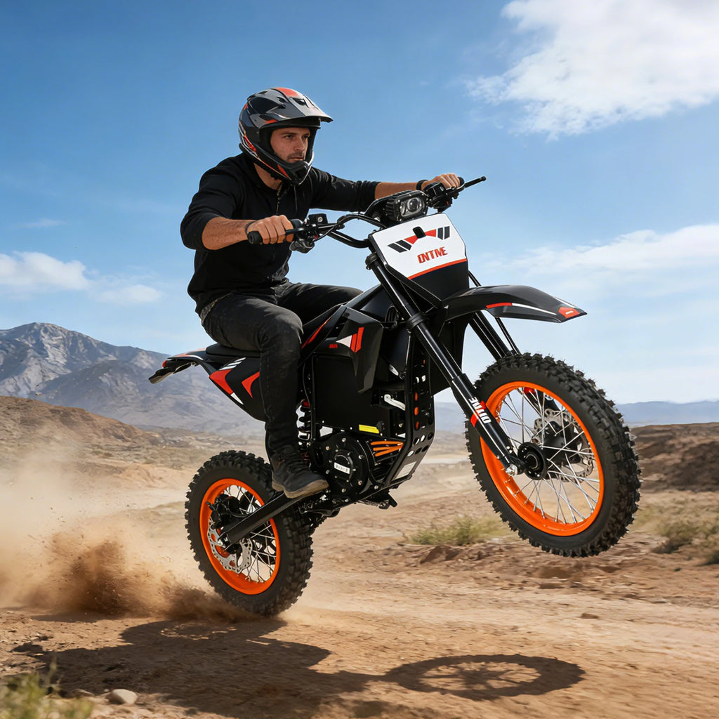 Electric Dirt Bike 4500W Peak&Up to 60 Miles 50MPH 60V 28.8Ah Battery E-Bike 14/12" Fat Tire Electric Motorcycle