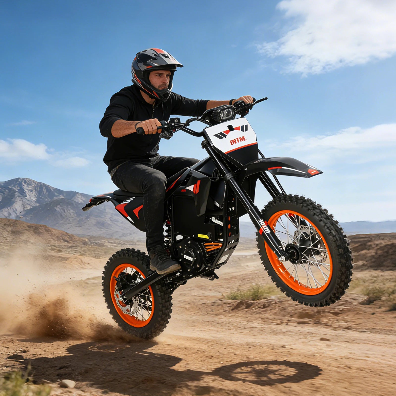 Electric Dirt Bike 4500W Peak&Up to 60 Miles 50MPH 60V 28.8Ah Battery E-Bike 14/12" Fat Tire Electric Motorcycle