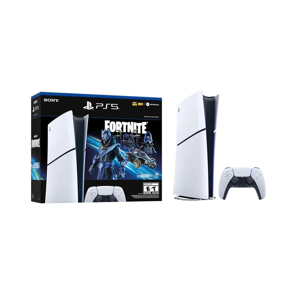 Sony PlayStation 5 Digital Edition Console Fortnite Cobalt Star Bundle, 825GB, White