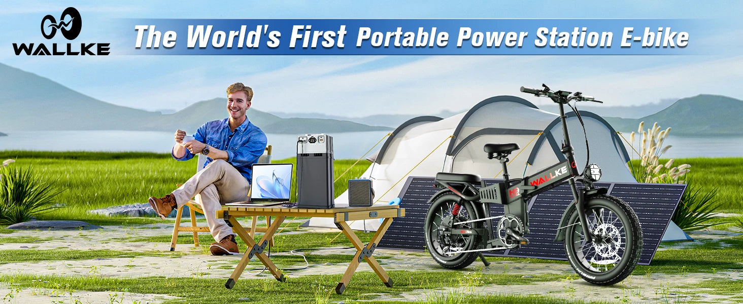 Wallke H9 ULTRA Portable Power Station Electric Bike 4000W 37MPH Fast Ebike for Adults 48V 55Ah Long Range E-Bike Torque Sensor