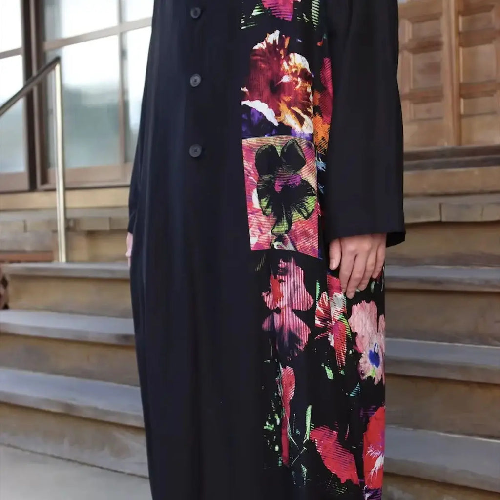 TOP-YAMAMOTO Japanese-style dark-themed niche loose-fitting long-sleeved floral print shirt