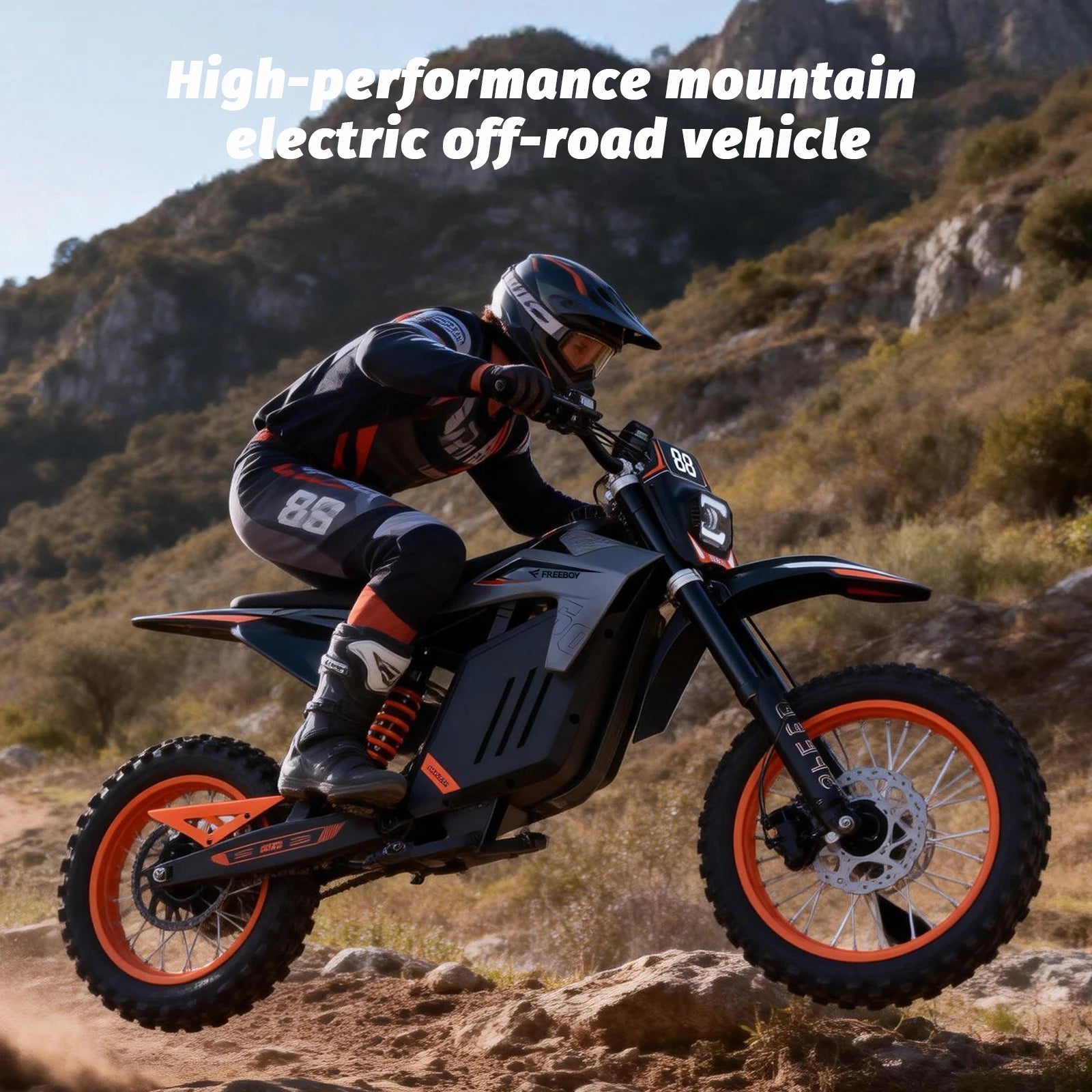 Electric-Dirt-Bike for Teens Adults,14"/12" Fat Tire 3000W 34MPH Electric-Motorcycle with 48V 30AH Battery Ebike Hydraulic Brake