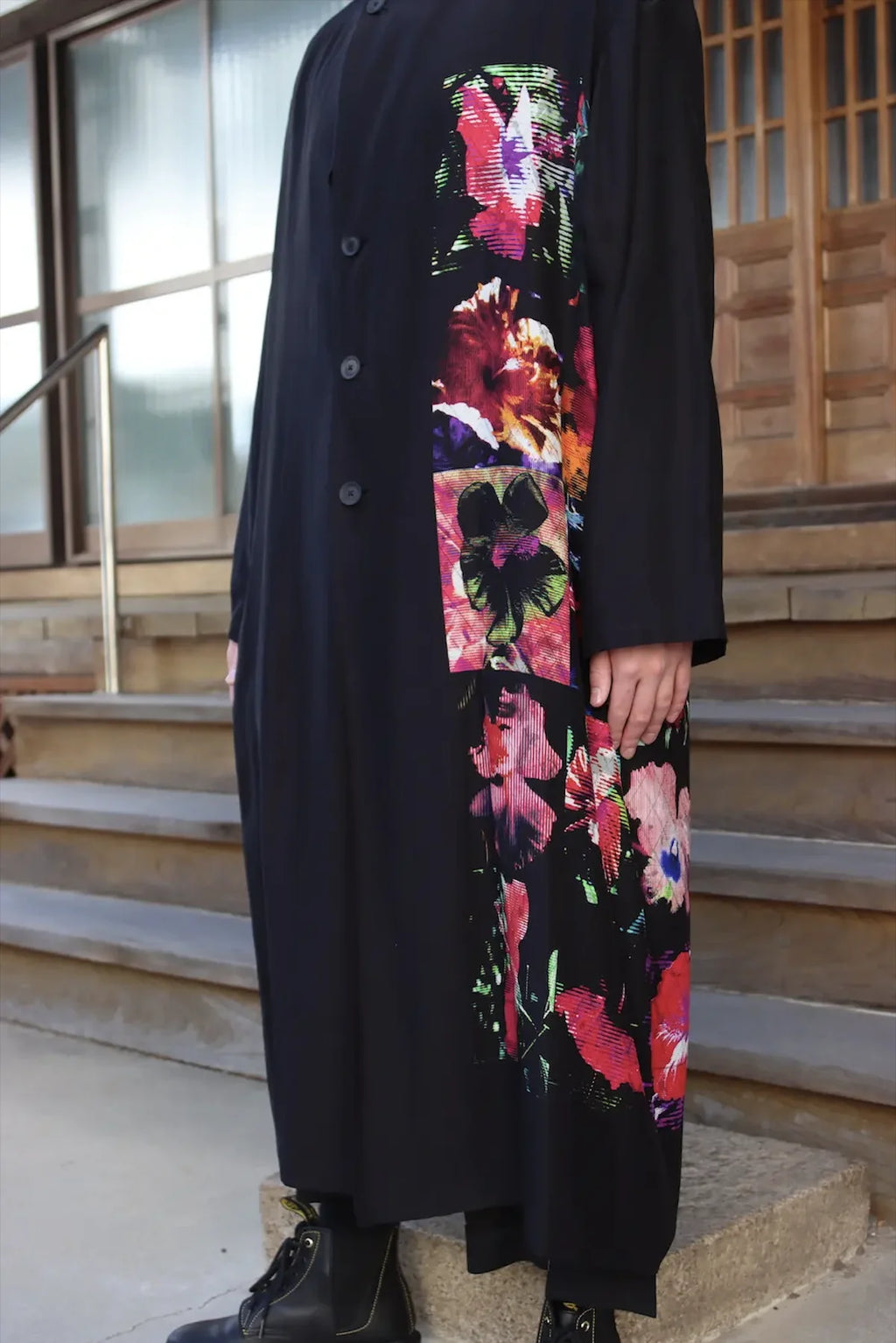 TOP-YAMAMOTO Japanese-style dark-themed niche loose-fitting long-sleeved floral print shirt