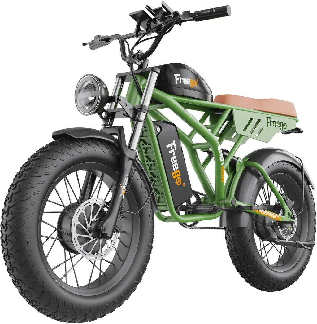 Freego F3 Pro Electric Dirt Bike 2000W Dual Motor 40AH Dual Hydraulic Brake Suspension 20x4 Fat Tires Off Road Electric Bike