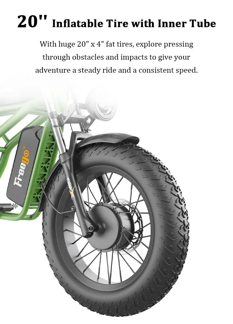 Freego F3 Pro Electric Dirt Bike 2000W Dual Motor 40AH Dual Hydraulic Brake Suspension 20x4 Fat Tires Off Road Electric Bike