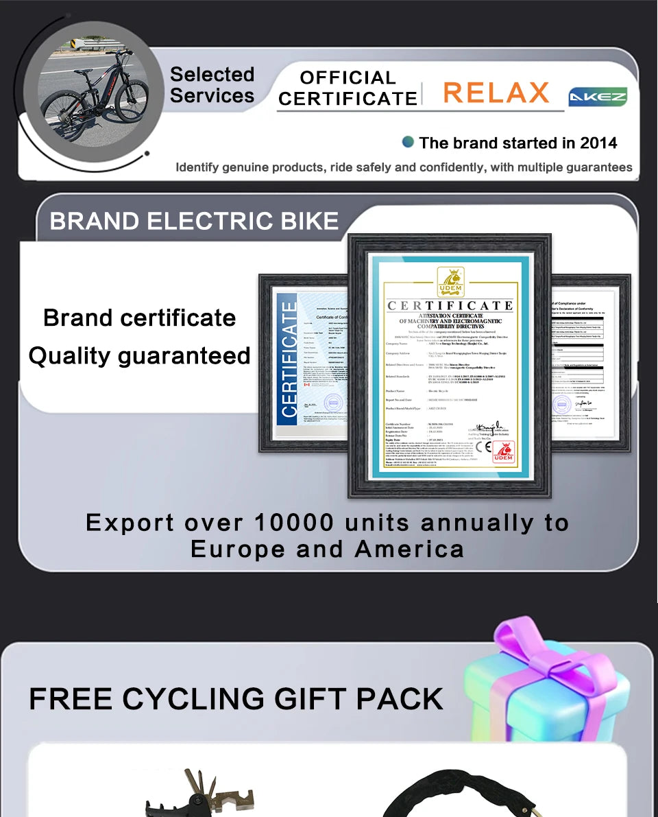 US Warehouse AKEZ 27.5" Electric Bike 48V 500W Bafang Motor, 13Ah Lithium Battery Powerful Adult E-Bike