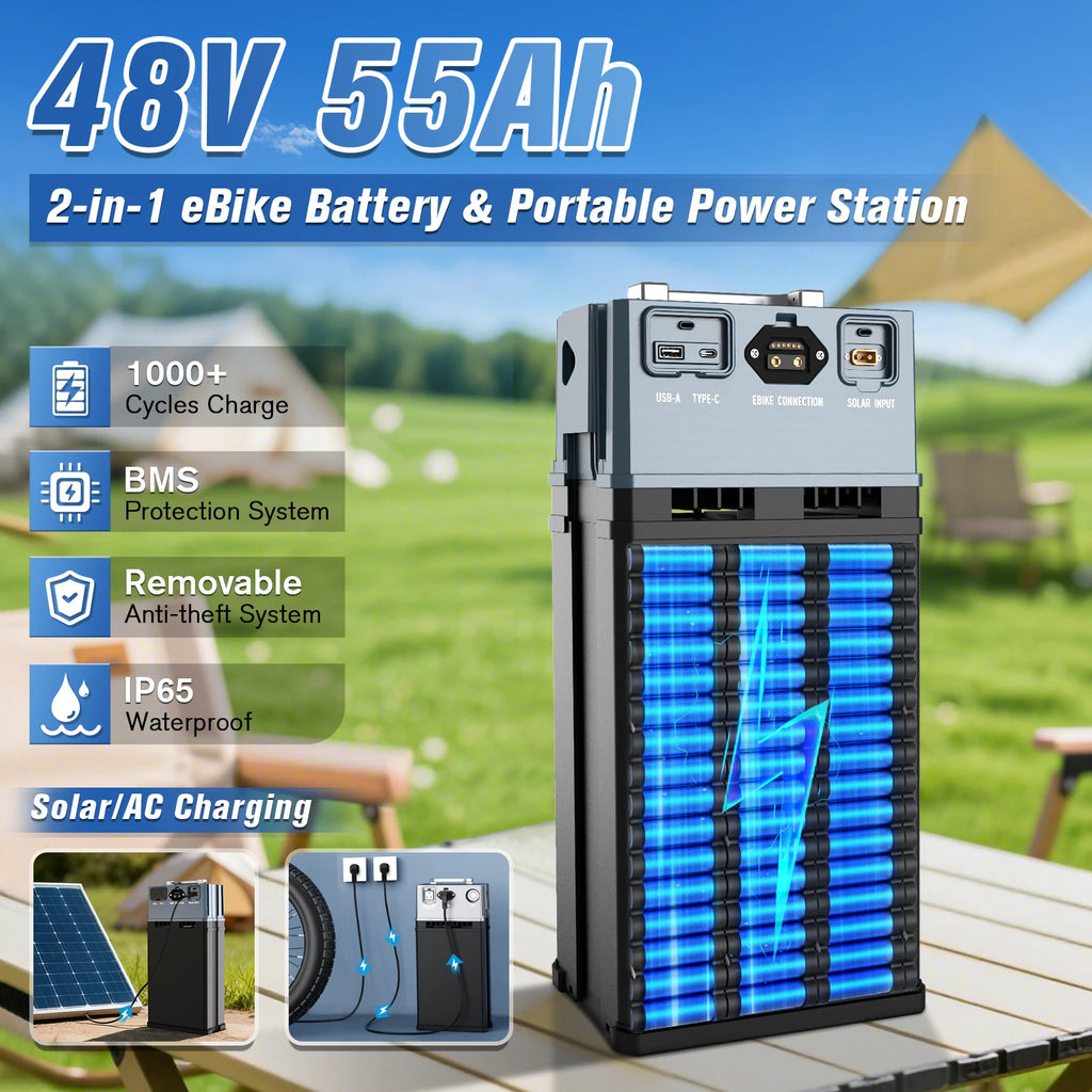 Wallke H9 ULTRA Portable Power Station Electric Bike 4000W 37MPH Fast Ebike for Adults 48V 55Ah Long Range E-Bike Torque Sensor