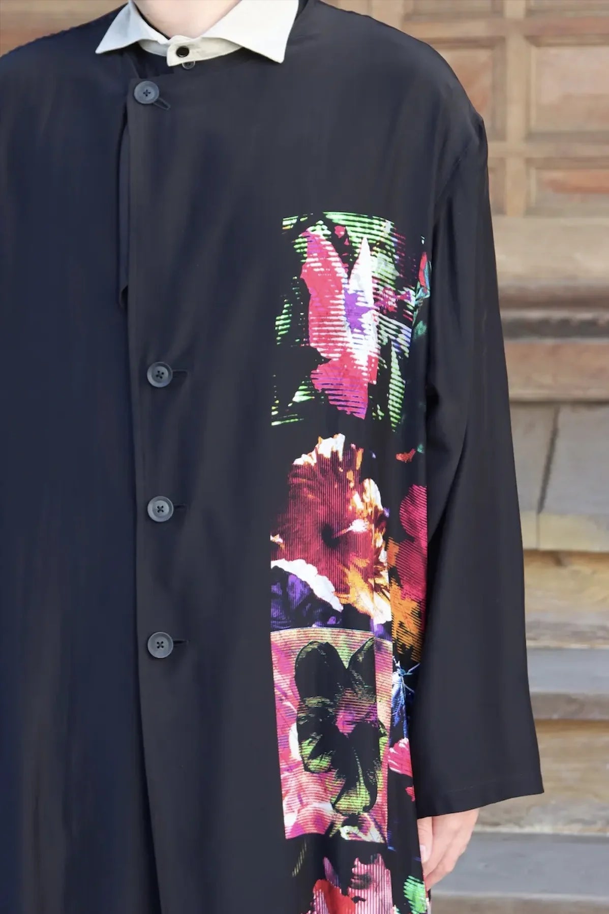 TOP-YAMAMOTO Japanese-style dark-themed niche loose-fitting long-sleeved floral print shirt