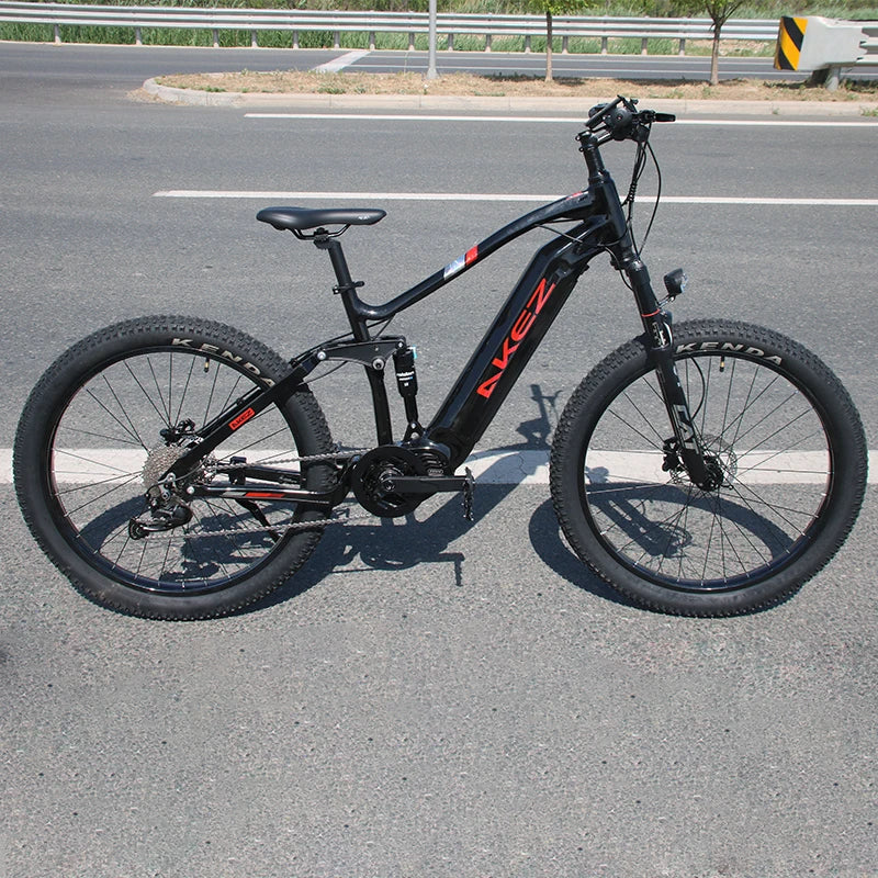 US Warehouse AKEZ 27.5" Electric Bike 48V 500W Bafang Motor, 13Ah Lithium Battery Powerful Adult E-Bike