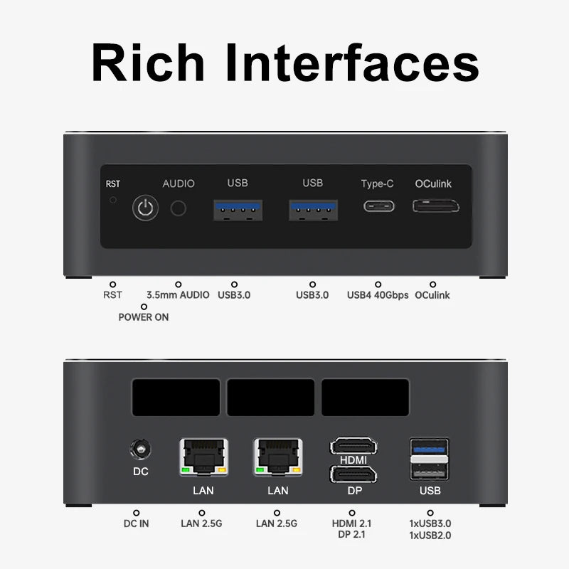 TOPC OCulink AMD R7 7840HS 8845HS Mini PC 8-core 16-thread DDR5 5600Mhz Pcie 3.0 SSD WIFI 6 BT5.3 Win11 Pro Desktop Gaming PC