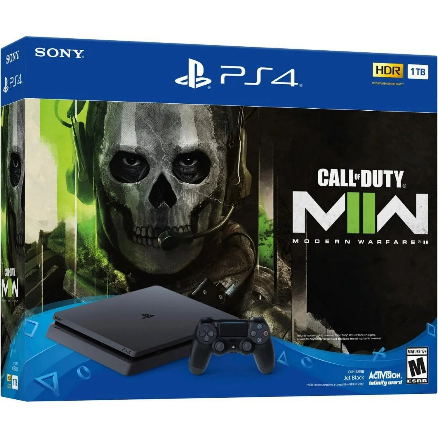 PlayStation 4 Slim 1TB System, Call of Duty Modern Warfare II Bundle, Black Console