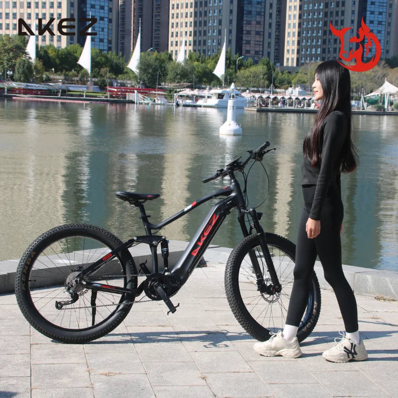 US Stock🚴 AKEZ 27.5" Electric Bike, 48V 500W Bafang Motor, 13Ah Lithium Battery, Powerful E-Bike for Adults