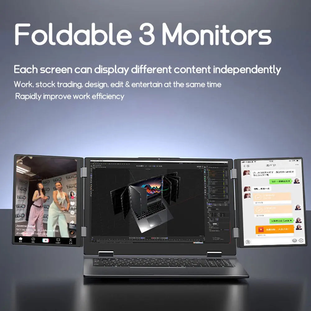 CRELANDER Foldable 16 inch Laptop Dual 10.5 inch  LCD Screen Intel Core i7 1260P CPU 32GB 16GB Ram M2 SSD Personal Computer