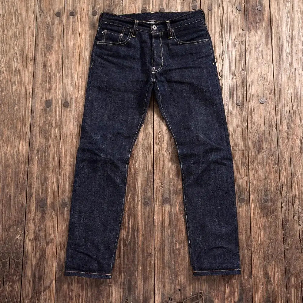 SD107-0001 Red Tornado Heavy Weight Indigo Selvage Unwashed Pants Unsanforised Thick Raw Denim Jean 17oz