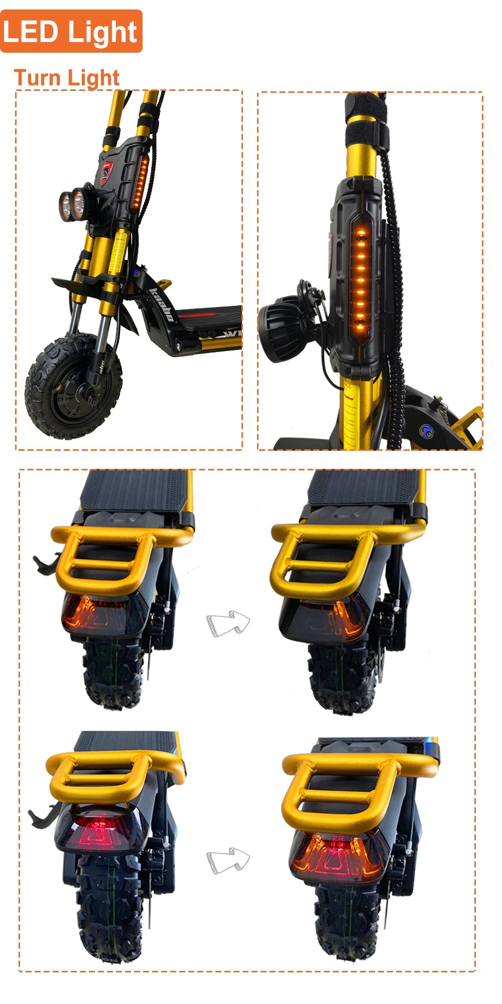 Original Kaabo Wolf Warrior GT PRO+ 11inch 60V 35AH 21700 Battery Top speed 80km/h Electric Scooter Monster Scooter SUV scooter
