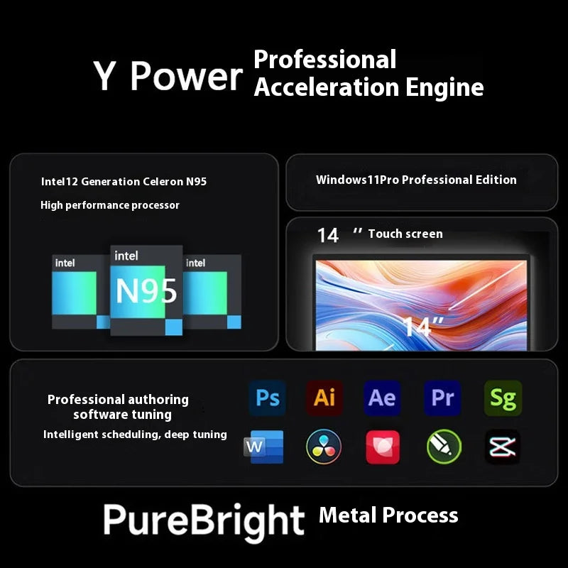 Hot Selling 14 Inch Slim Yoga Metal Touch Screen Laptop Intel 16Gb 2240*1440 Ips Windows 11 360 Degree Win11 Personal & Home Use