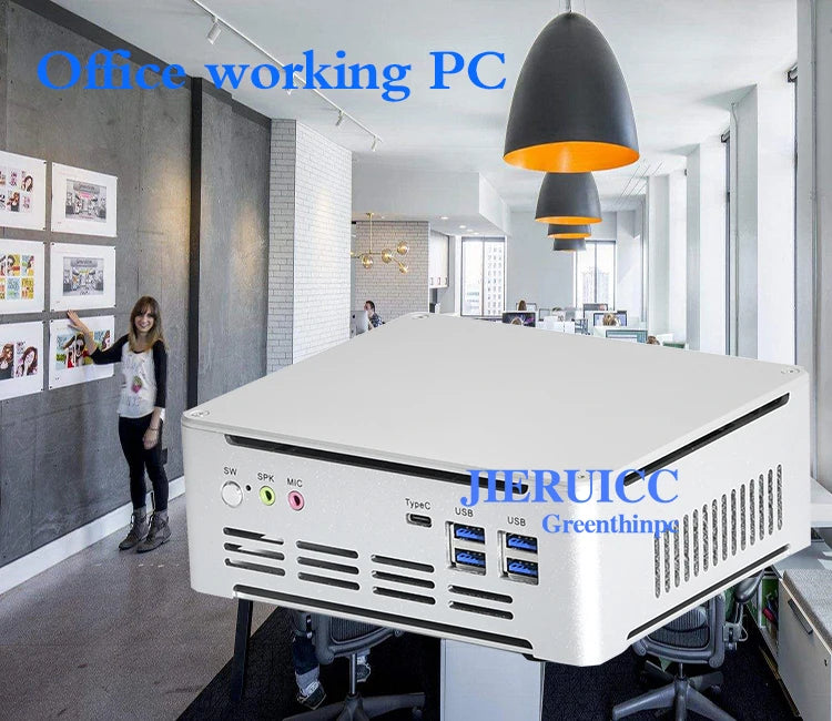 New Intel Desktop PC Gaming I5-7300HQ Mini LCD Display Windows 10 2*DDR4 M.2 NVMe Video Editing HTPC Digital Signage 3-Year