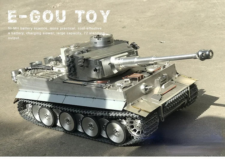 Full Metal Large Tank German Tiger Electric Remote Control Aluminum Alloy Model 2.4G Remote Control M1A2 Chariot
