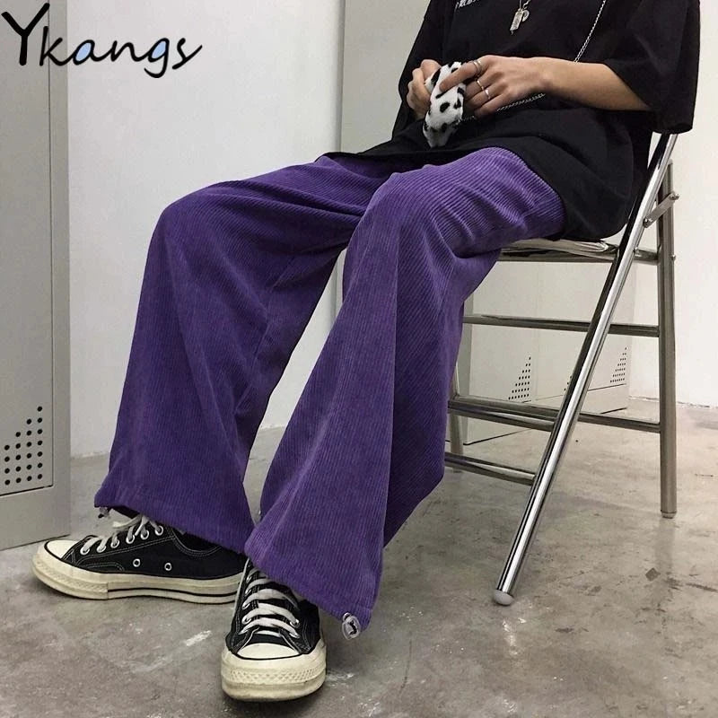 Cute Y2K Striped Pants Women Kawaii Sweet Harajuku Fleece Sports Korean Fashion Sweatpants Girly Basic Cartoon Japanese Trousers