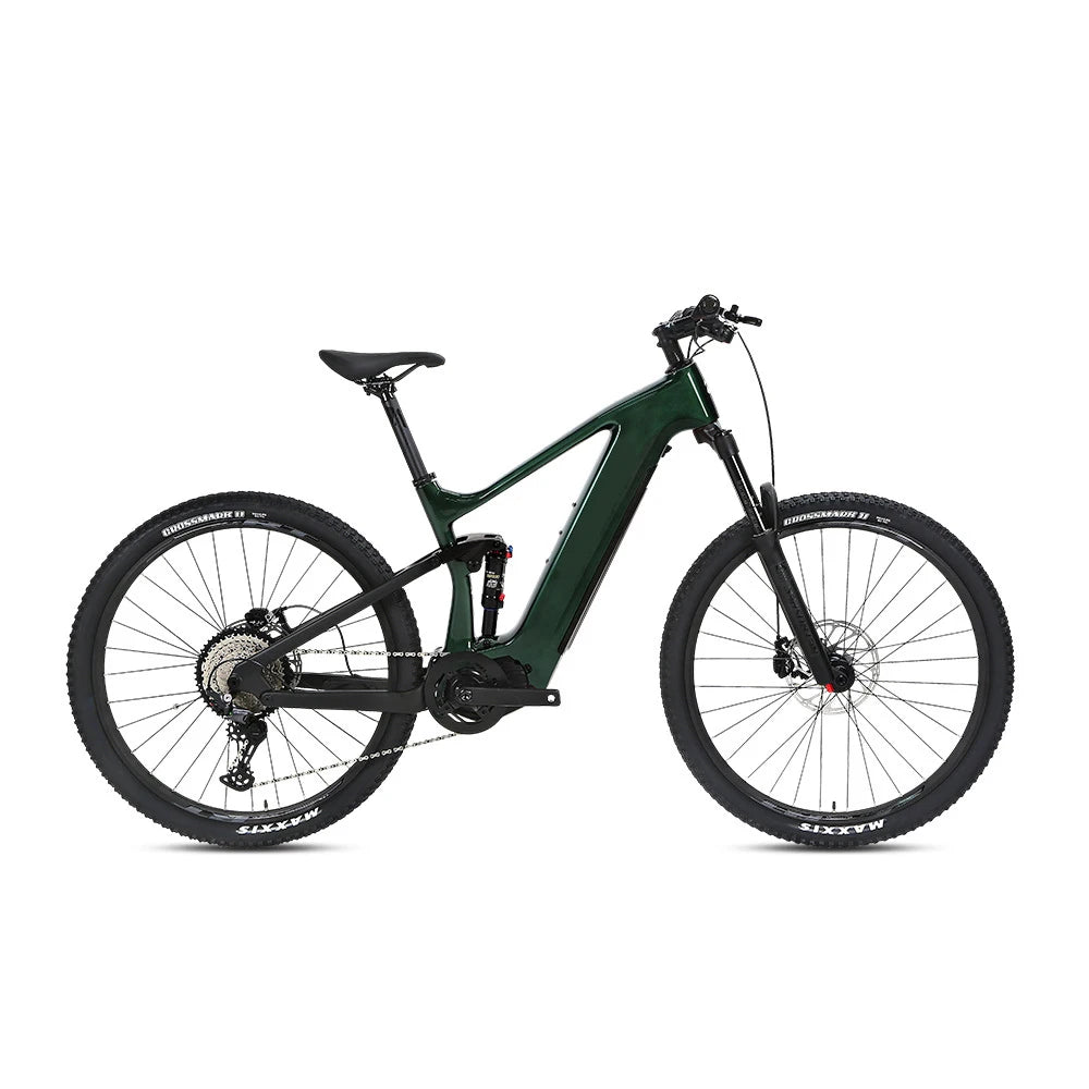 250W Mid Drive 29 Inch Carbon Fiber EMTB Full Suspension Electric Mountain Bike 48v 15ah Battery E-Bike E-MTB 29er
