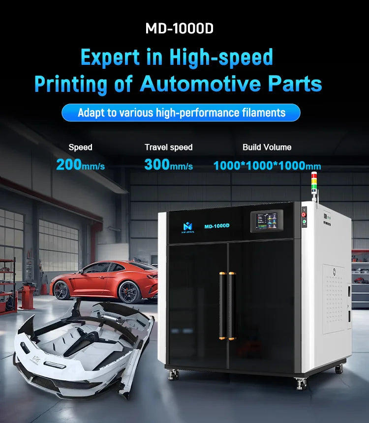 MD-1000D Impresora 3d Industrial Big Size 3d Printing Machine FDM 1000*1000*1000mm Industrial 3d Printer Machine for Car Parts