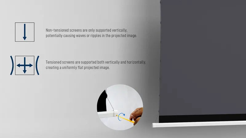 New Generation Laser TV Self-Rising Screen ALR Electric Motorised Tab Tensioned Projection Screen for UST Laser Projector 4k HD