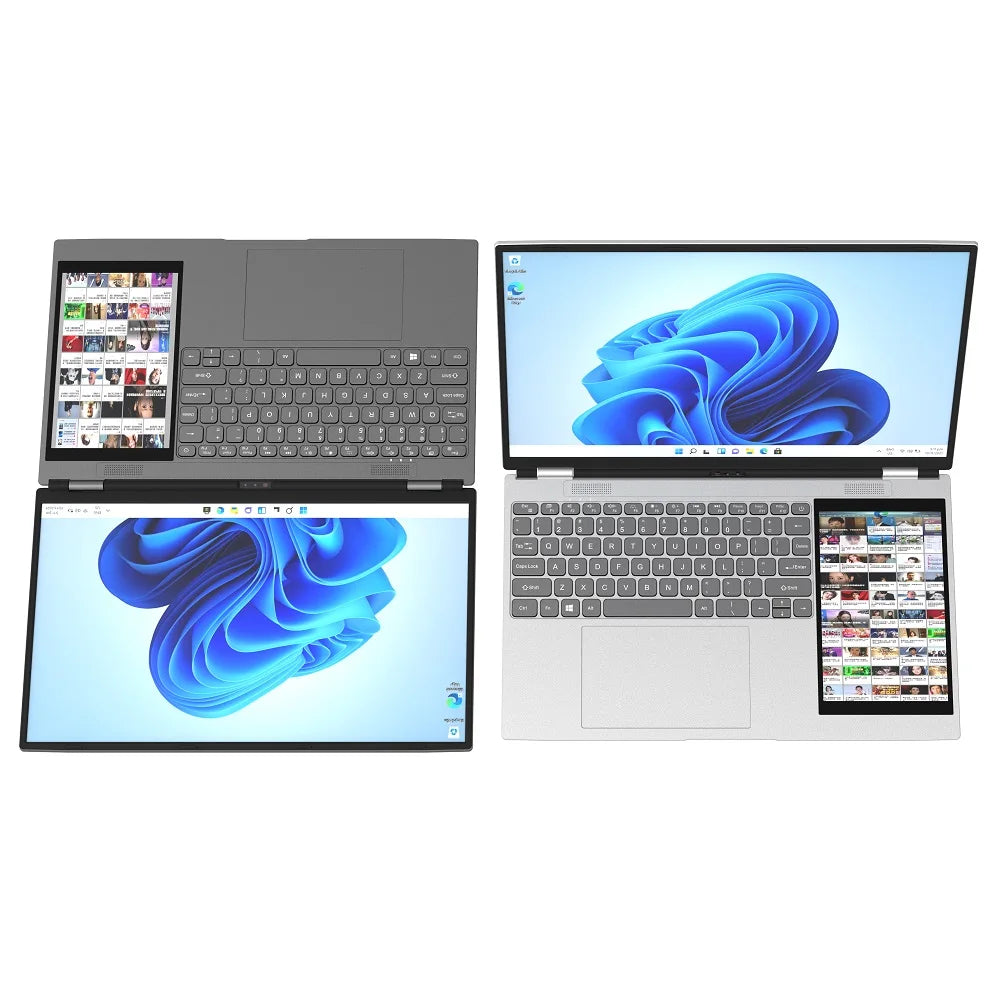 New Dual Screen 15.6inch+7inch Touch Screen Business Laptop Intel N95 Process 16G 32G RAM 256G 512G 1T SSD Can Be Customized