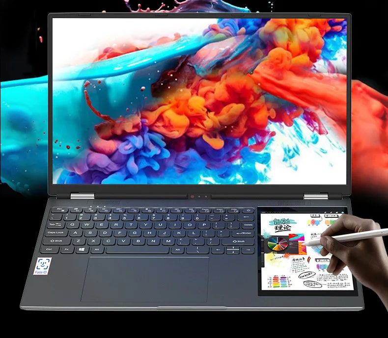 New Dual Screen 15.6inch+7inch Touch Screen Business Laptop Intel N95 Process 16G 32G RAM 256G 512G 1T SSD Can Be Customized