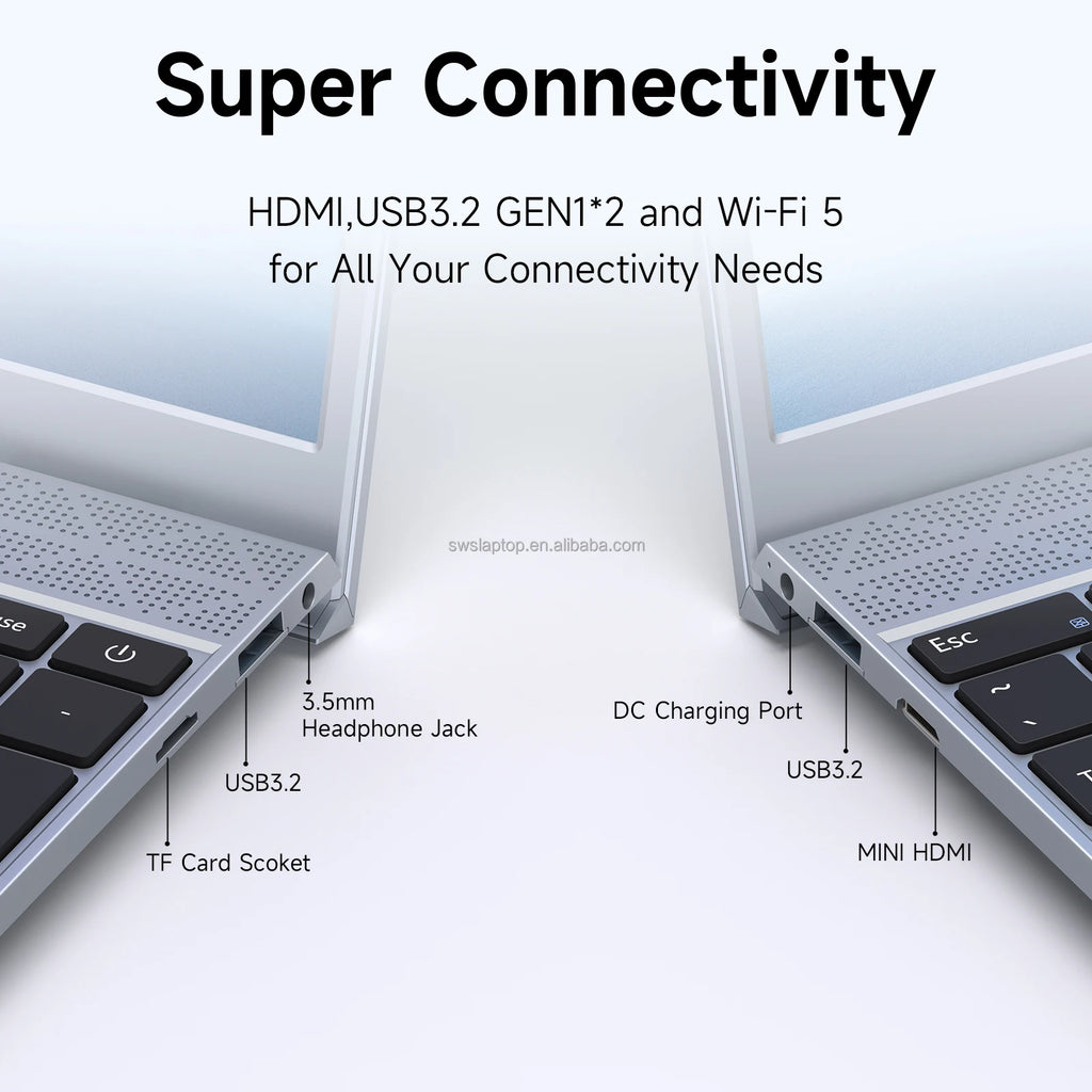 15.6" Laptop Computer 8GB RAM 512GB SSD Intel J3710 FHD IPS Display Wi-Fi 5 Windows 11 Laptop Business