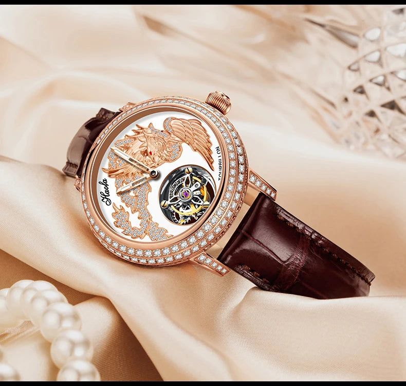 Haofa Couple Watch Luxury Tourbillon Watch Manual Movement Mechanical Wristwatch Sapphire Lovers Tourbillon Ladies Mens Watches