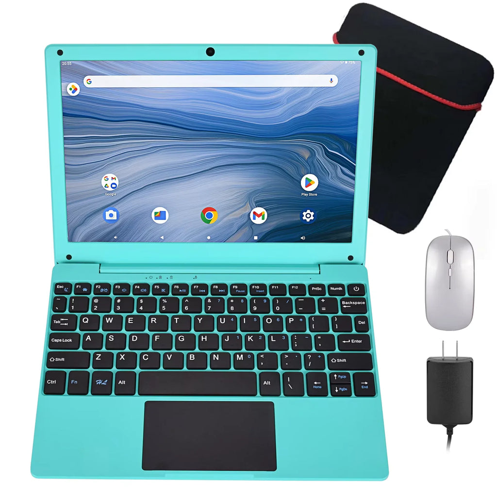 New Ultra-Thin Low Price Android 12 4GB RAM 128GBROM 5000mA 2 Speakers 10.1-inch Quad-Core Portable Laptop Computer Stock US