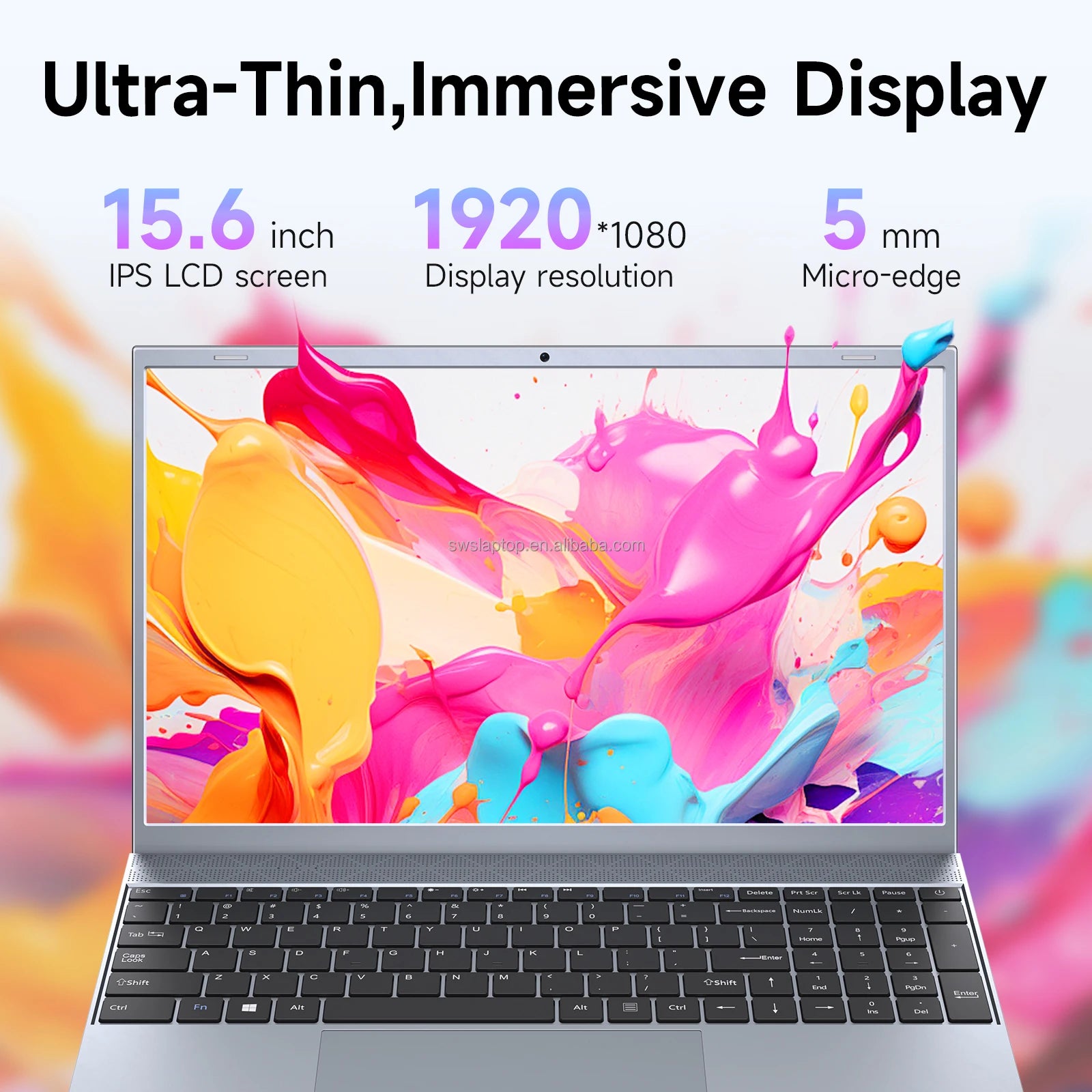 15.6" Laptop Computer 8GB RAM 512GB SSD Intel J3710 FHD IPS Display Wi-Fi 5 Windows 11 Laptop Business