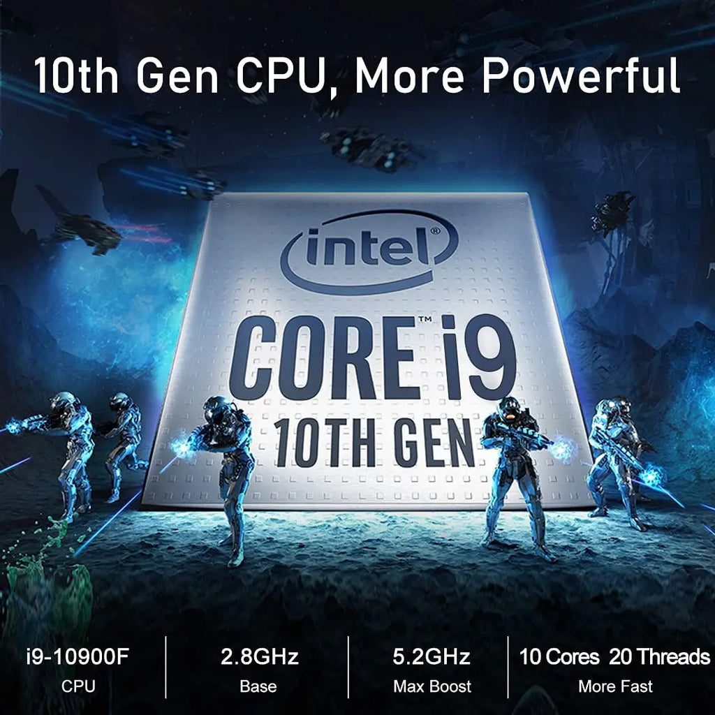 10th Gen Mini Gaming PC Intel Core I9 10900F Gigabyte Nvidia GTX 1650/1050Ti 4G Desktop Computer 2*DDR4 NVMe Windows 11 Pro WiFi