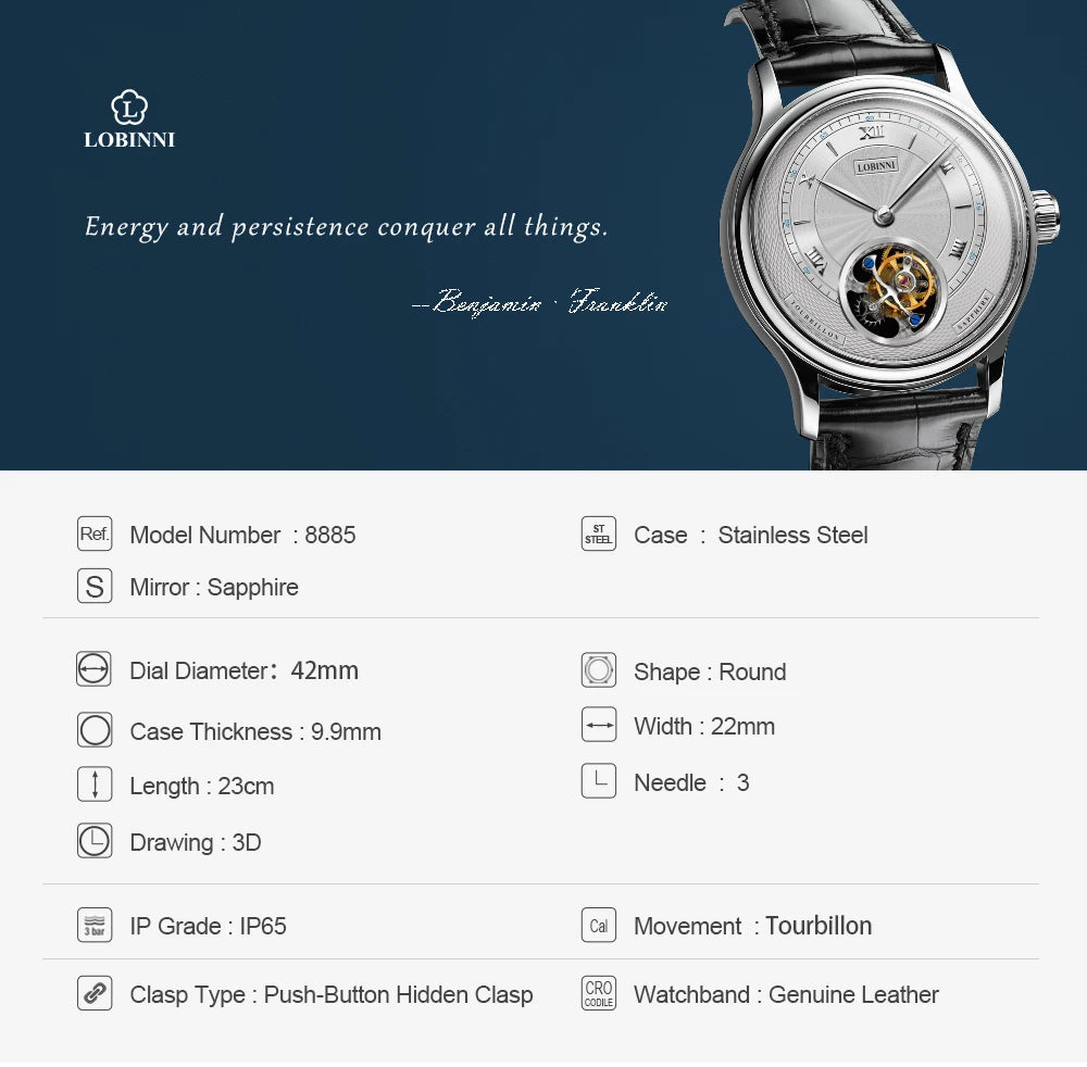 tourbillion luxury watch men,mens automatic wrist watches LOBINNI man dress waterproof skeleton mechanical wristwatch montre