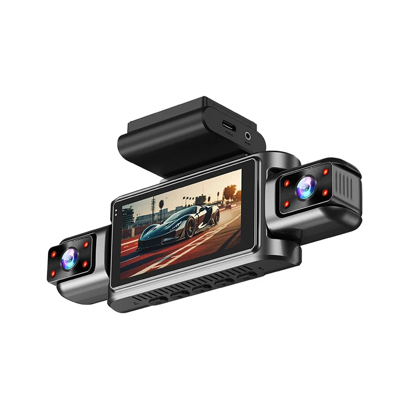 3 Inch Screen WIFI 4 Channel Dashcam Driving Assistance 24 Hour Parking Mode 360 Degree 4 Lens Night Vision Car DVR Camera