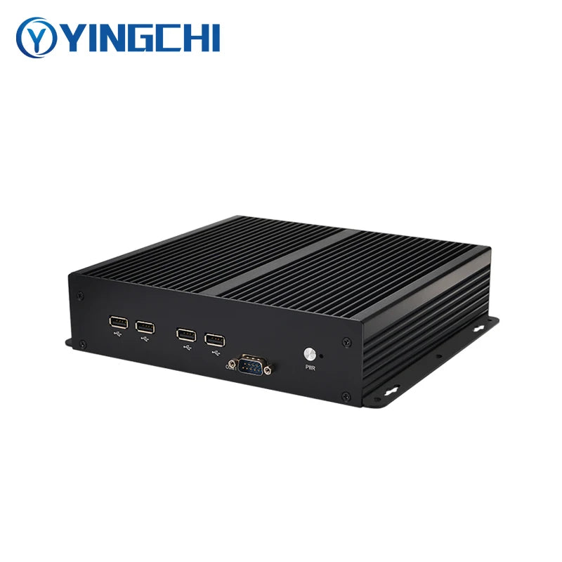 YINGCHI Micro Industrial Computer J1900 Fanless Mini Gaming PC 6 COM 2 LAN Win10 Linux