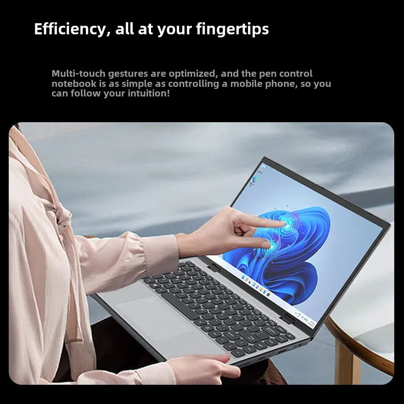 Hot Selling 14 Inch Slim Yoga Metal Touch Screen Laptop Intel 16Gb 2240*1440 Ips Windows 11 360 Degree Win11 Personal & Home Use