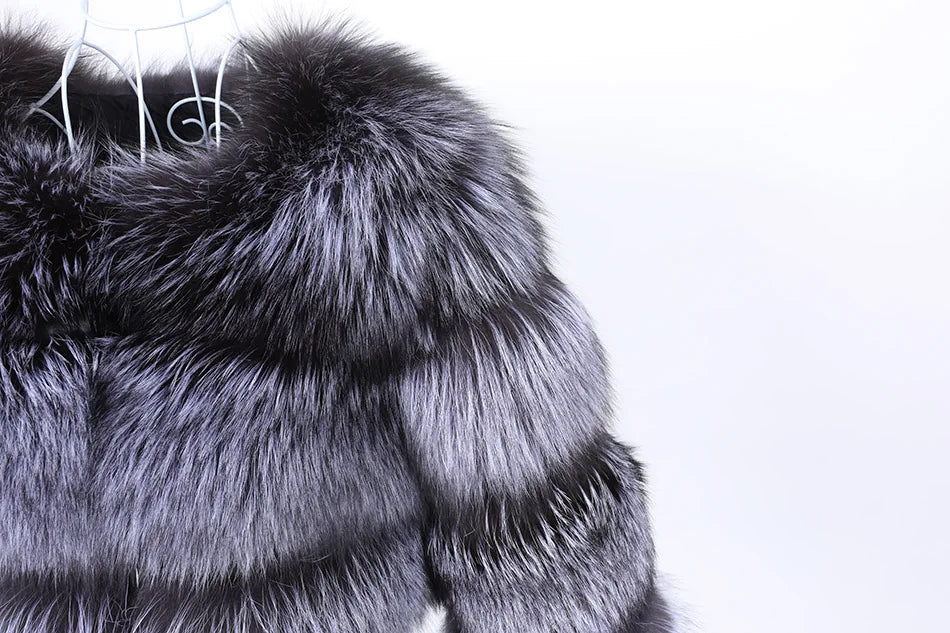2025 maomaokong Super Hot Winter Women Luxury Thick Real Raccoon Fur Coat Natural Fox Fur Jacket Plus Size Jackets Female Vest
