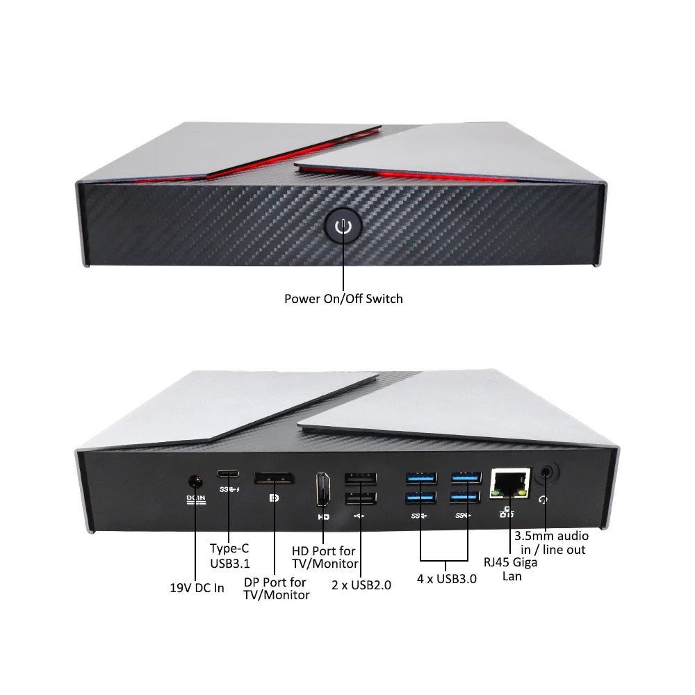 Eglobal 6 Cores 12 Threads Core I9 8950HK Desktop Gaming Pc DDR4 64G Powerful Win10 I9 Mini Pc
