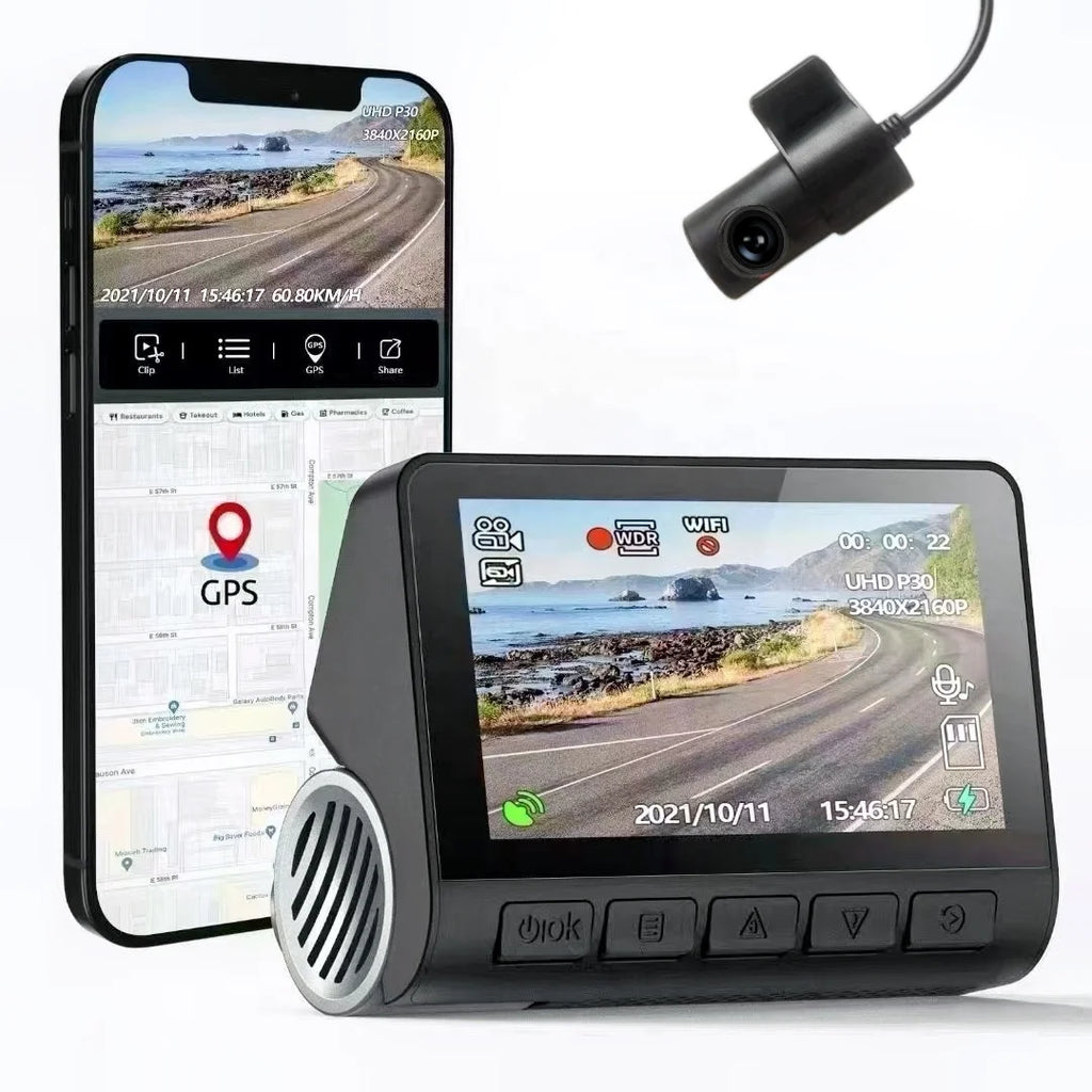 Hotsale Front and Rear Camera Car Dvr Recorder Dash Cam 3 Inch IMX415 Starvis Night Vision Wifi Gps 4K Dual Lens 30Fps Dashcam