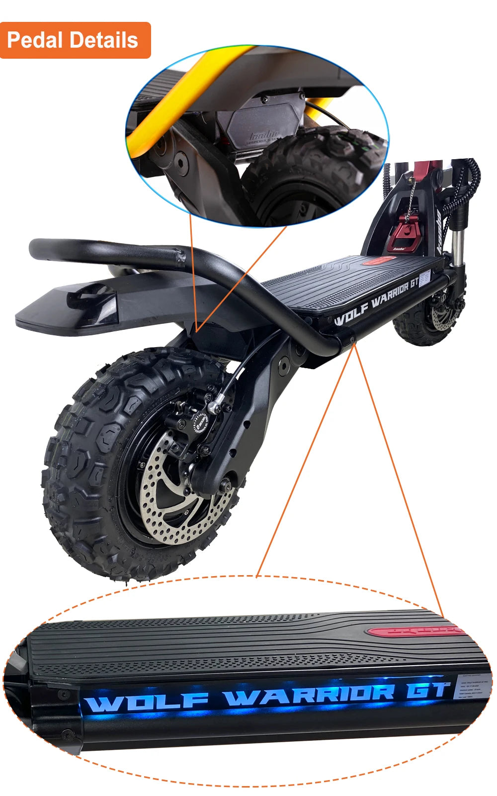 Original Kaabo Wolf Warrior GT PRO+ 11inch 60V 35AH 21700 Battery Top speed 80km/h Electric Scooter Monster Scooter SUV scooter