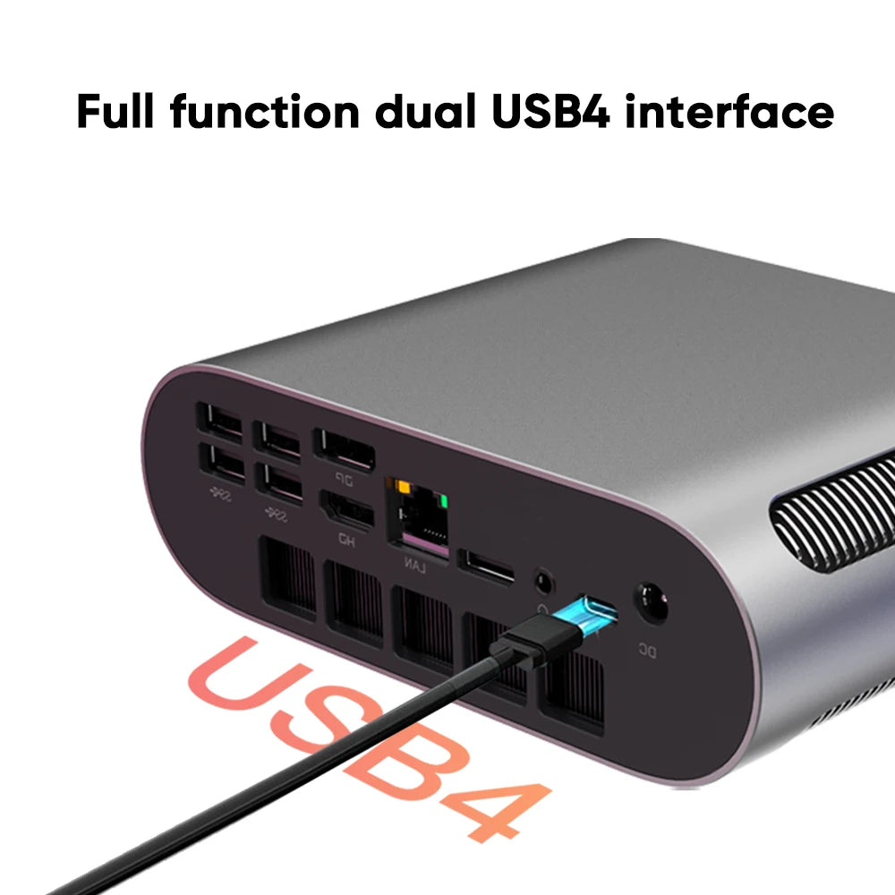 TOPTON AMD AI Mini PC R7 8845HS Oculink 2*USB4.0 2*M.2 PCIe 2*DDR5 5600 2.5G LAN Mini Gaming PC 8K Desktop Computer WiFi6