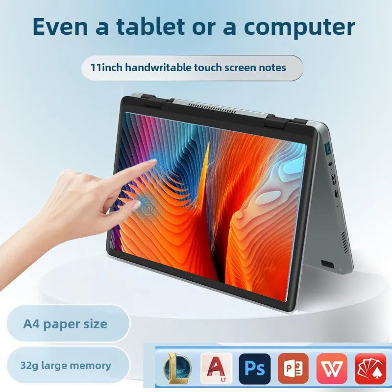Factory Price 2025 New 11 Inch Touch Screen Laptop 110YP Intel N100 Quad Core DDR4 16B Memory Backlit Keyboard IPS Front Camera